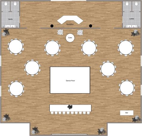 Rectangle Table Layout For Wedding Reception