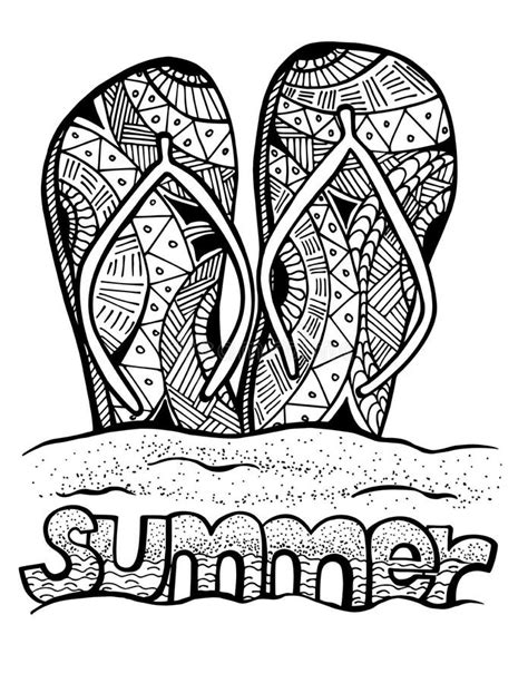 Flip Flops Coloring Pages Learny Kids