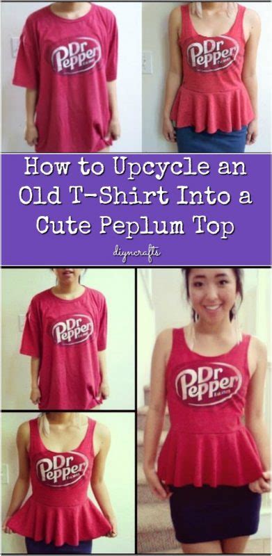 How To Upcycle An Old T Shirt Into A Cute Peplum Top Diy And Crafts