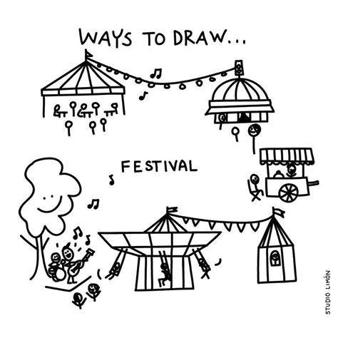 Festival Drawing Sketch Sketch Drawing Idea