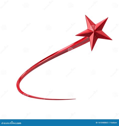 Red Shooting Star 3d Illustration Stock Illustration Illustration Of