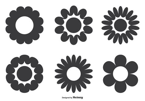 Simple Flower Shape Set - Download Free Vector Art, Stock Graphics & Images
