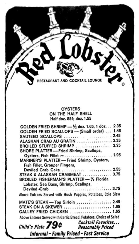 Every item on this page was chosen by a town & country editor. Red Lobster - January 1972 | Red lobster, Vintage menu ...