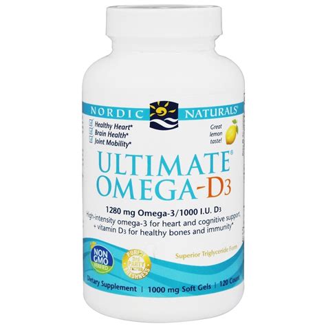 nordic naturals ultimate omega d3 lemon 1000 mg 120 softgels holly hill vitamins