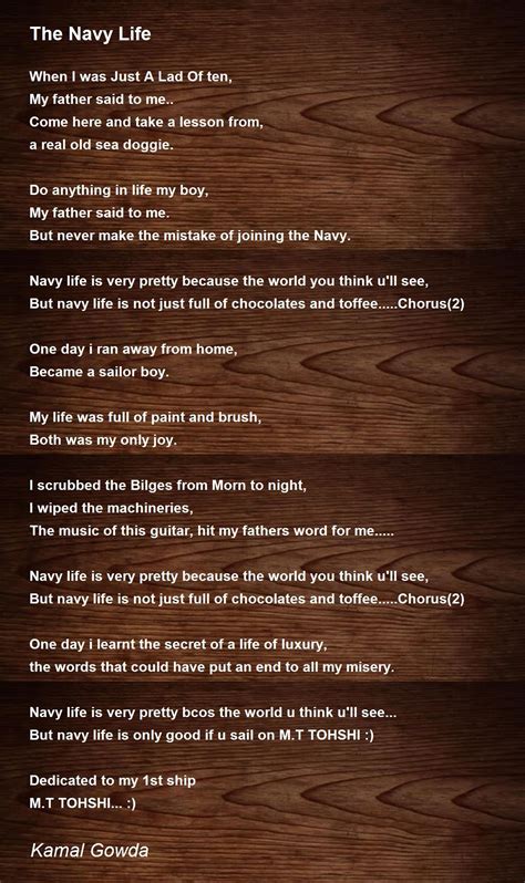 The Navy Life The Navy Life Poem By Kamal Gowda