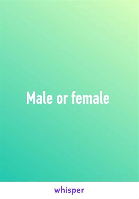 Male Or Female
