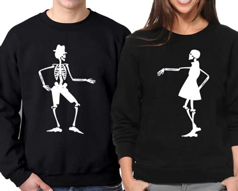 Buy Skeletons Lovers Crewneck Sweatshirts Couple Lover Pullover Spring