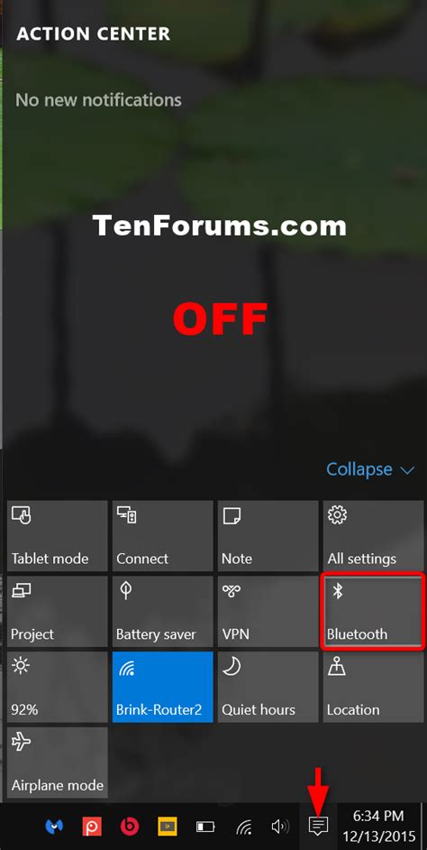 Turn On Or Off Bluetooth In Windows 10 Tutorials
