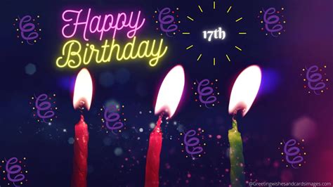 Best 17th Happy Birthday Text Greeting Wishes And Cards Images