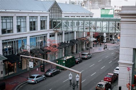 Top View Of Downtown Portland Near Pioneer Place Shopping Mall In