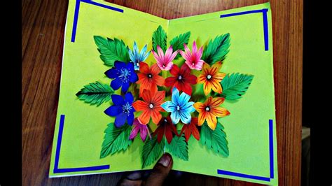 Add to wishlist remove from wishlist. DIY Flower Bouquet Pop up Card-Paper Crafts-Handmade Craft - YouTube