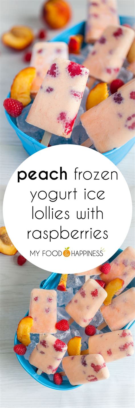 Peach Frozen Yogurt Ice Lollies With Raspberries My Food Happiness