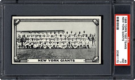 1968 Topps Test Teams New York Giants Psa Cardfacts®