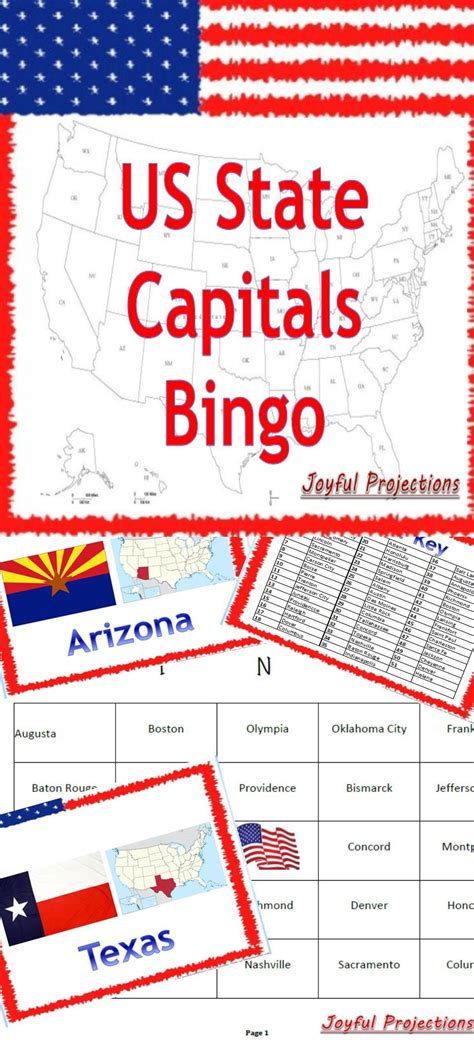 Us Capital Cities Bingo I Know Your State Capitals Activity W 35 Bingo
