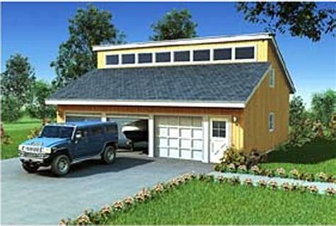 Plan No188806 Eave 2 And 3 Car Clerestory Roof Garages House Plan