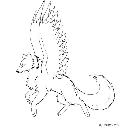 ️wolf With Wings Coloring Pages Free Download