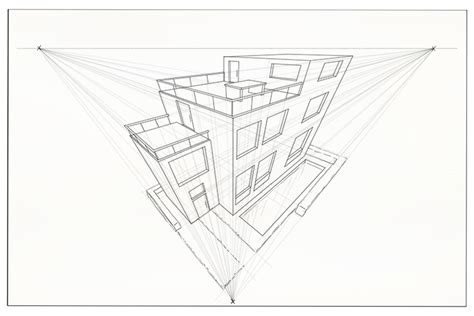 Point Perspective Drawing Buildings