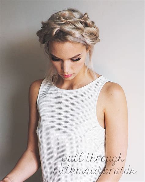 Pull Through Milkmaid Braids Tutorial Braided Hairstyles Tutorials