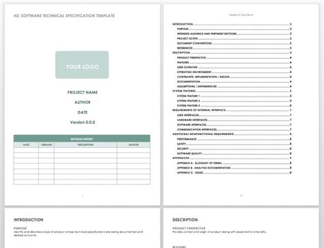 Technical Specification Template Word