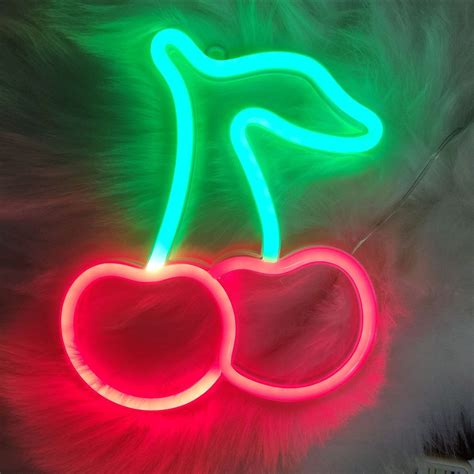 Cherry Led Neon Sign Cherry Neon Sign Fruit Cherry Sign Etsy
