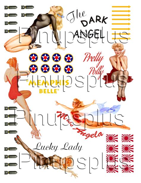 Wwii Pinup Girl Nose Art Model Airplane Decals 32 32 1295 Pin Ups Plus Retro Pinup Decals