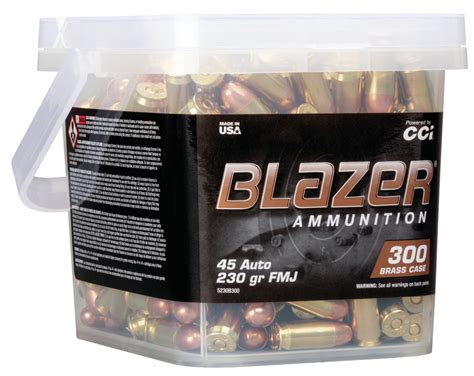 Cci Ammunition Blazer Brass 45 Acp 230 Grain Full Metal Jacket Round