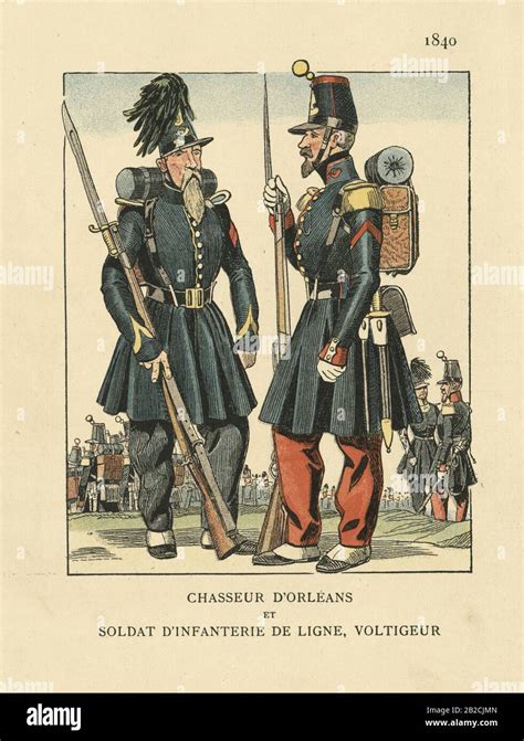 French Military Uniforms 1840s Chasseur Dorleans And Soldier Of Line