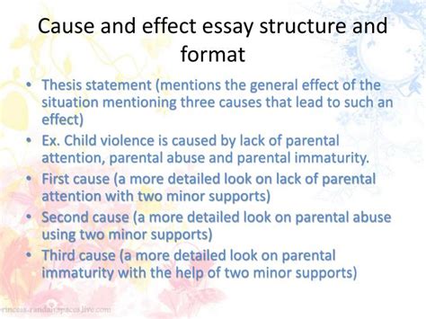 Descriptive Essay Structure Of Cause And Effect Essay