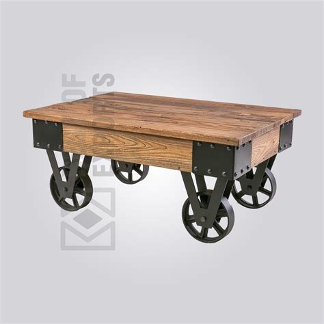 Industrial Cart Coffee Table With Wheels Best Of Exports