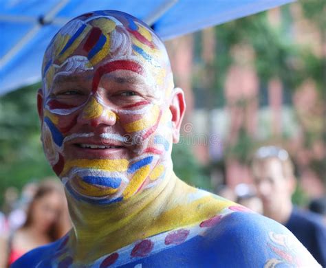 Model During Second Nyc Body Painting Day In Midtown Manhattan