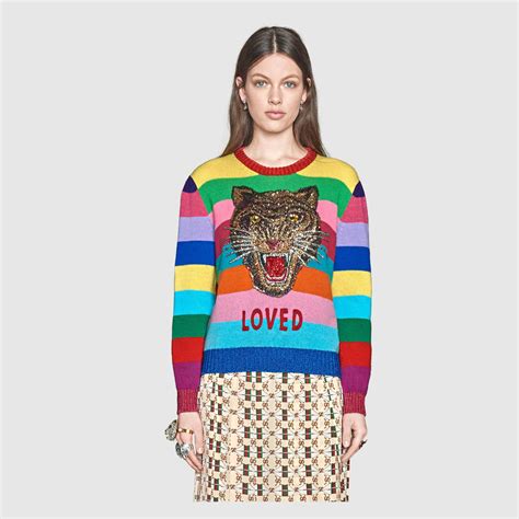 Gucci Wool Sweater With Embroidery Detail 3 Fashion Sweaters For Women Long Sleeves Coats