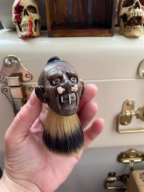 Voodoo Shrunken Head Tiki Shaving Brush Barbershop T Etsy