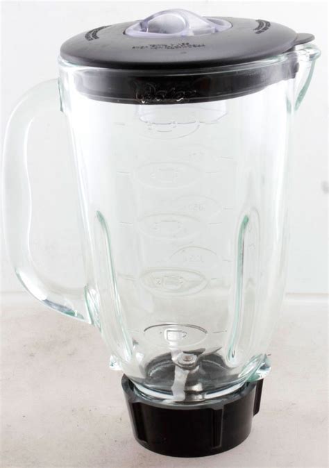 Oster 5 Cup Round Glass Blender Jar Replacement With Black Lid And All