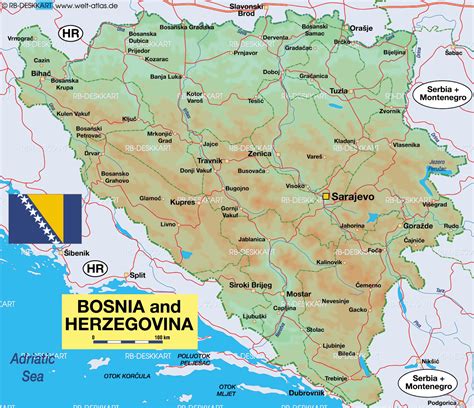 Karte Von Bosnien Und Herzegowina Land Staat Welt Atlasde