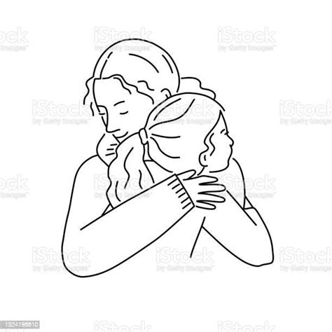 Mother And Daughter Hugging Each Other Stock Illustration Download Image Now Istock