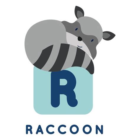 A Raccoon Is Laying On Top Of The Letter R