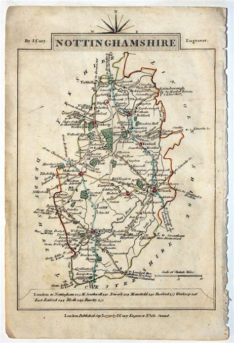 Antique County Maps Of Nottinghamshire Richard Nicholson