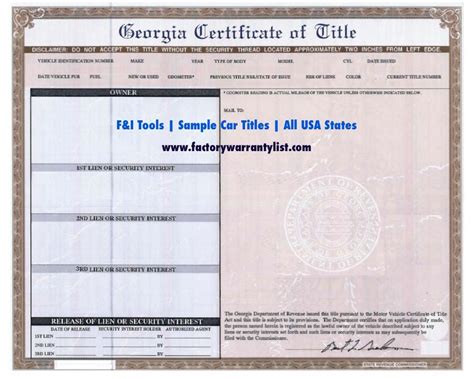 My Vehicle Title What Does A Car Title Look Like