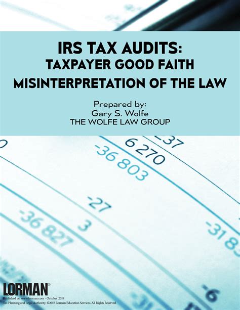 Irs Tax Audits Taxpayer Good Faith Misinterpretation Of The Law