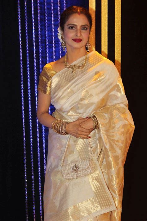 Evergreen Rekha Looks Beautiful With An Indian Silk Saree Stylish