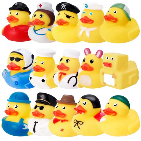 Sixwipe 15pcs Rubber Duck For Babybath Toy Duck For Kids Duck Bathtub