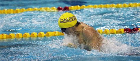 Calvin Mens Swimming And Diving Holds Second Place Through Day Two Of