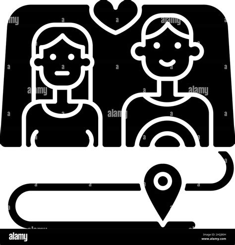 Couple Wandering Together Black Glyph Icon Stock Vector Image And Art Alamy