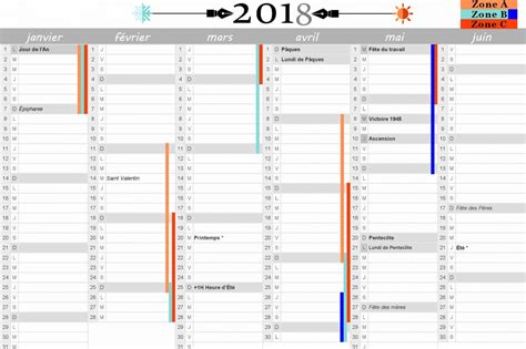 Calendrier 2018 Vacances Scolaires Et Jours Fériés à Calendrier 2018