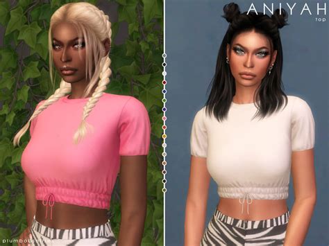 Sims 4 Aniyah Top By Plumbobs N Fries Best Sims Mods