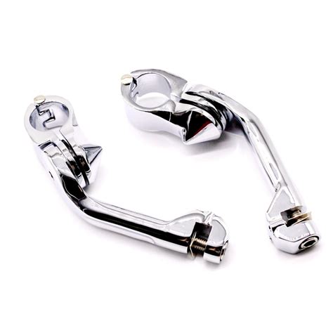 Chrome 125 Long Angled Adjustable Highway Foot Pegs Footpeg For