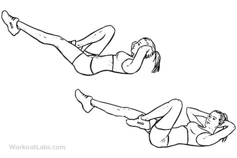 Lower back down to start. Bicycles / Elbow-to-Knee Crunches / Cross-body Crunch ...