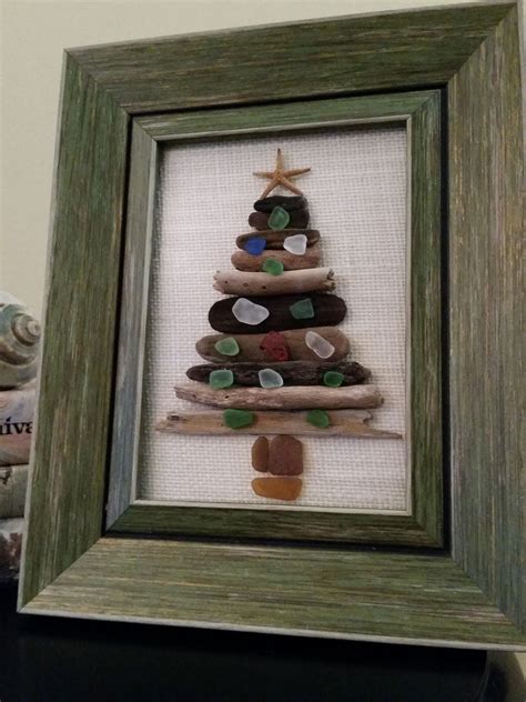 Driftwood Christmas Tree Made With Sea Glass Created By Stacie Taylor Sea Glass Crafts