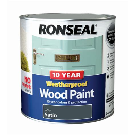 Ronseal External Grey Satin Wood Paint 25l Departments Diy At Bandq