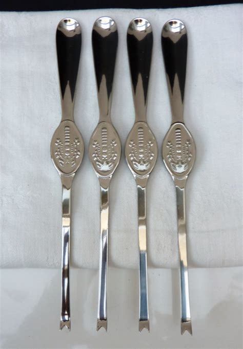 Vintage Stainless Steel Lobster Pick Set Of Four Oyster And Lobster